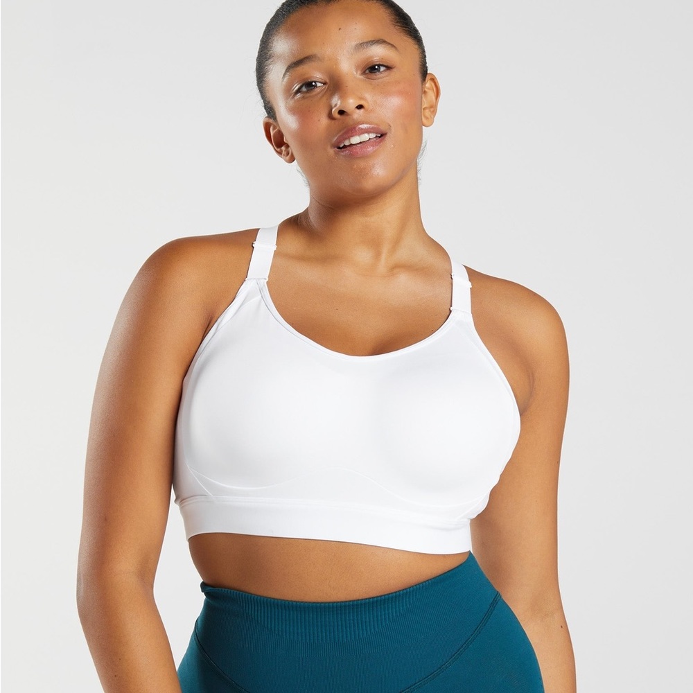 GYMSHARK CUT OUT BACK HIGH SUPPORT SPORTS BRA - White